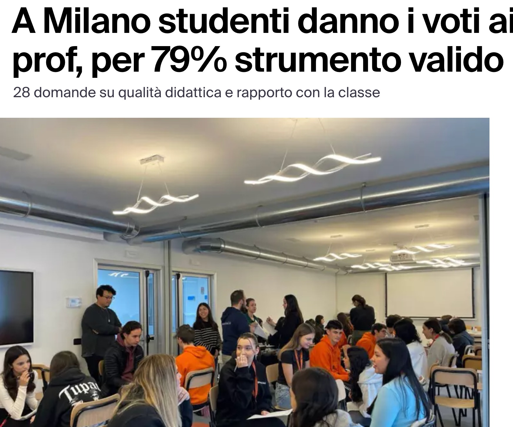 ANSA - A MILANO STUDENTI DANNO VOTI AI PROF, PER 79% STRUMENTO VALIDO